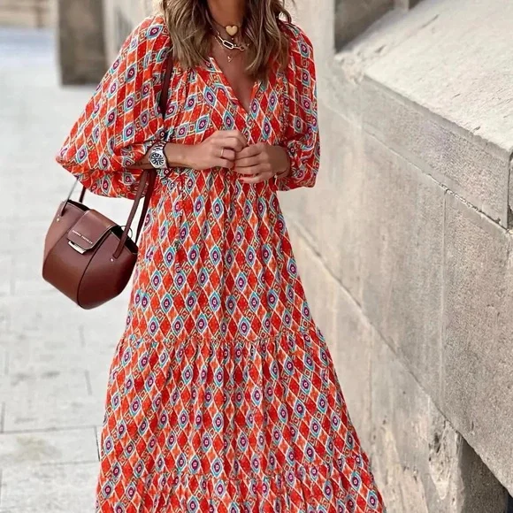 Bohemian purple Maxi Dress - Picture 5 of 11